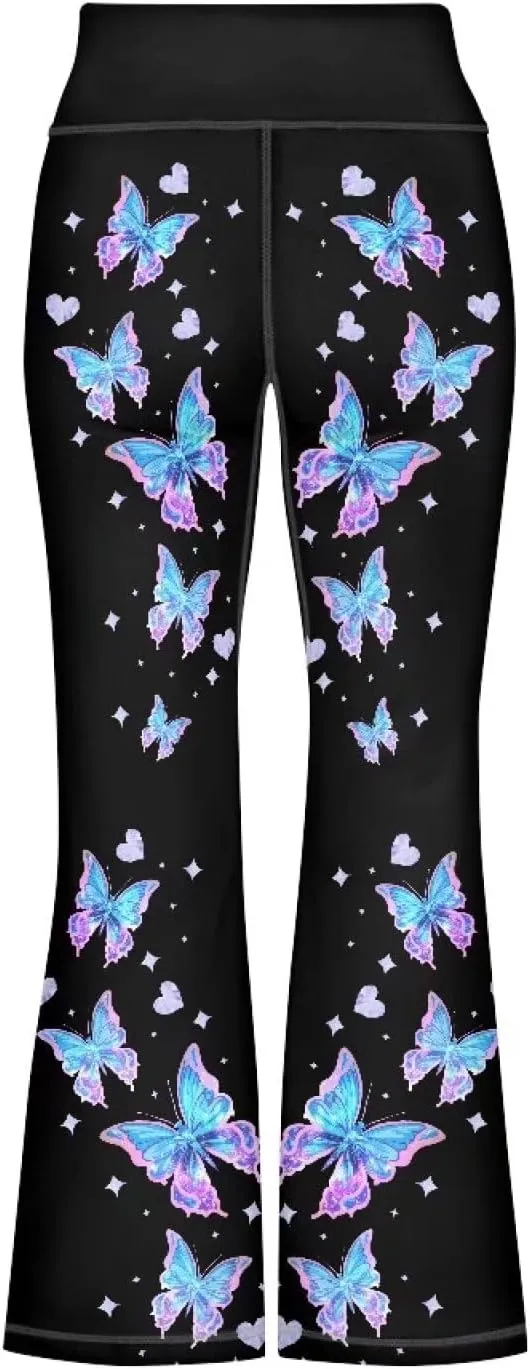 YEXIATODO Girls Wide Leg Yoga Pants Athletic Leggings 5-14 High Waisted Yoga Pants Yoga Active Leggings Tights Pants