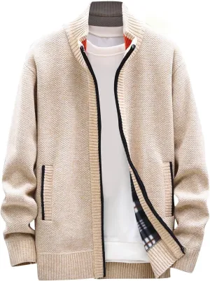 Ymosrh Jackets for Men Fashion Autumn and Winter Men's Loose Cardigan Warm Lapel Hooded Jacket Sweater Jackets