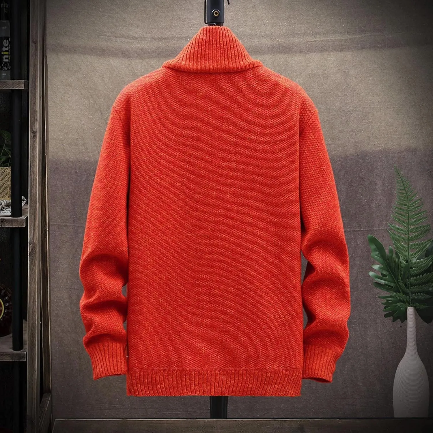 Ymosrh Jackets for Men Fashion Autumn and Winter Men's Loose Cardigan Warm Lapel Hooded Jacket Sweater Jackets