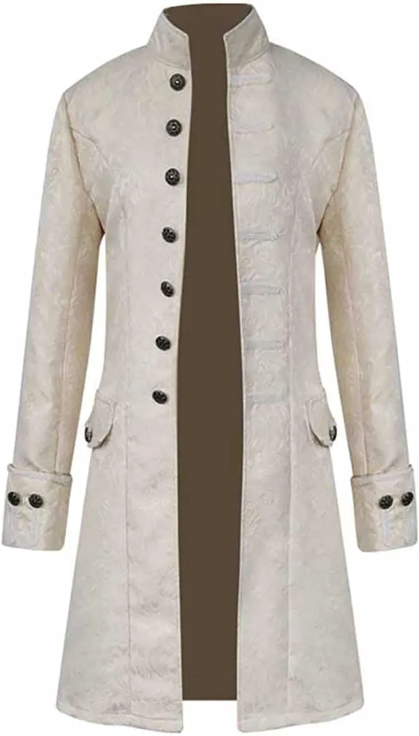 Ymosrh Mens Coats and Jackets Stylish Warm Vintage Tailcoat Jacket Overcoat Outwear Buttons Coat Coats Jackets