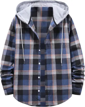 Ymosrh Mens Coats Winter Autumn Style Son Hooded Shirt Men's Loose Long Sleeve Top Fashion Jackets