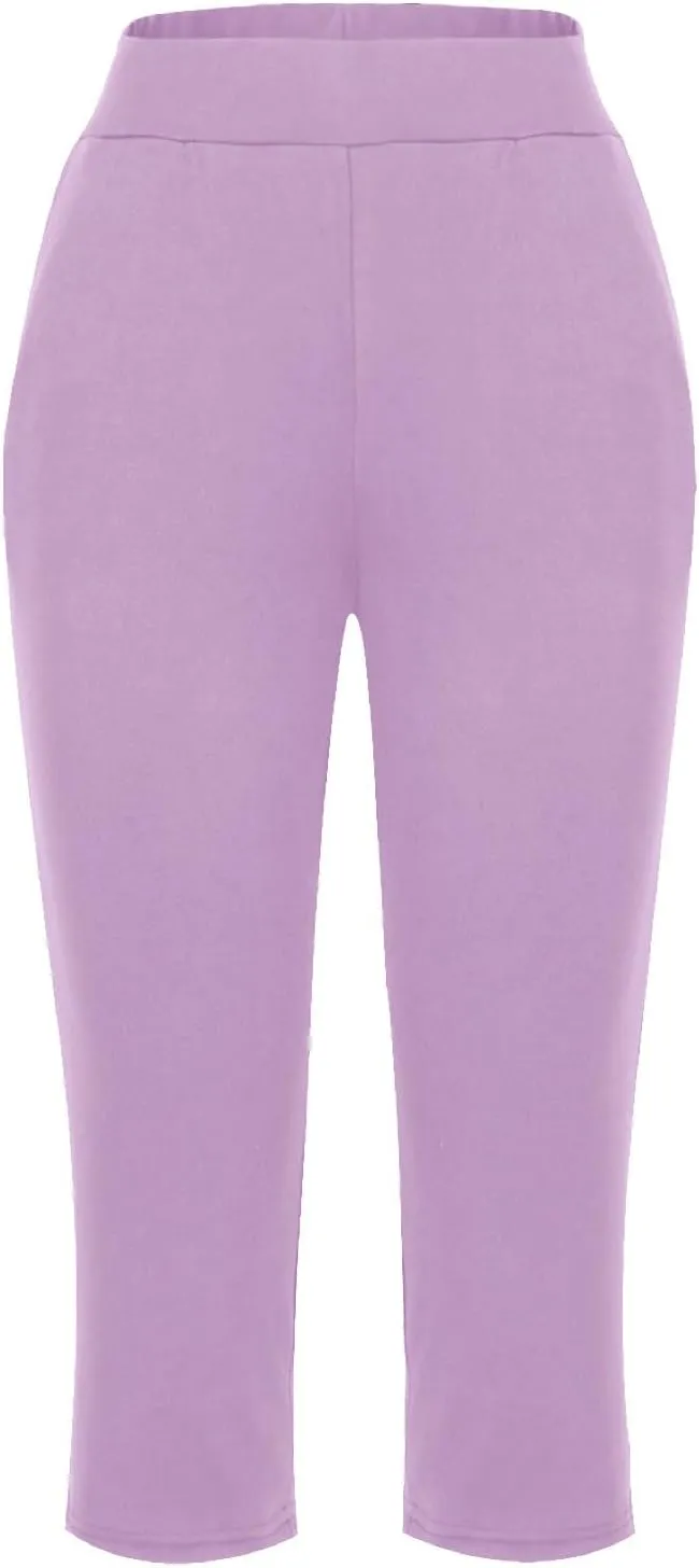 Yoga Capri Pants for Women High Waisted Loose Fitting Capri Wide Leg Pants Capri Pants for Dressy Casual Sweat Capris