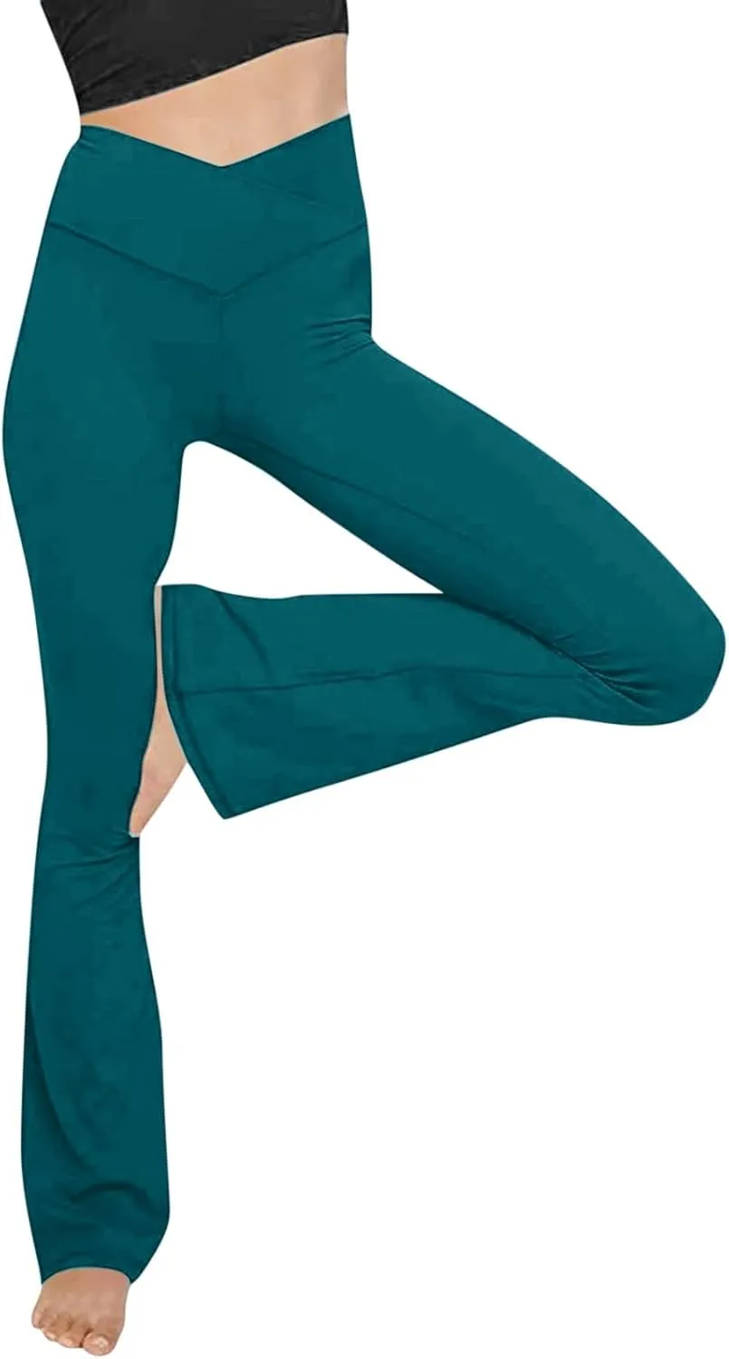 Yoga Pants Women Waist High Women's Yoga Casual Long Wide Palazzo Yoga Pants Flare Workout Gym Leggings Woman