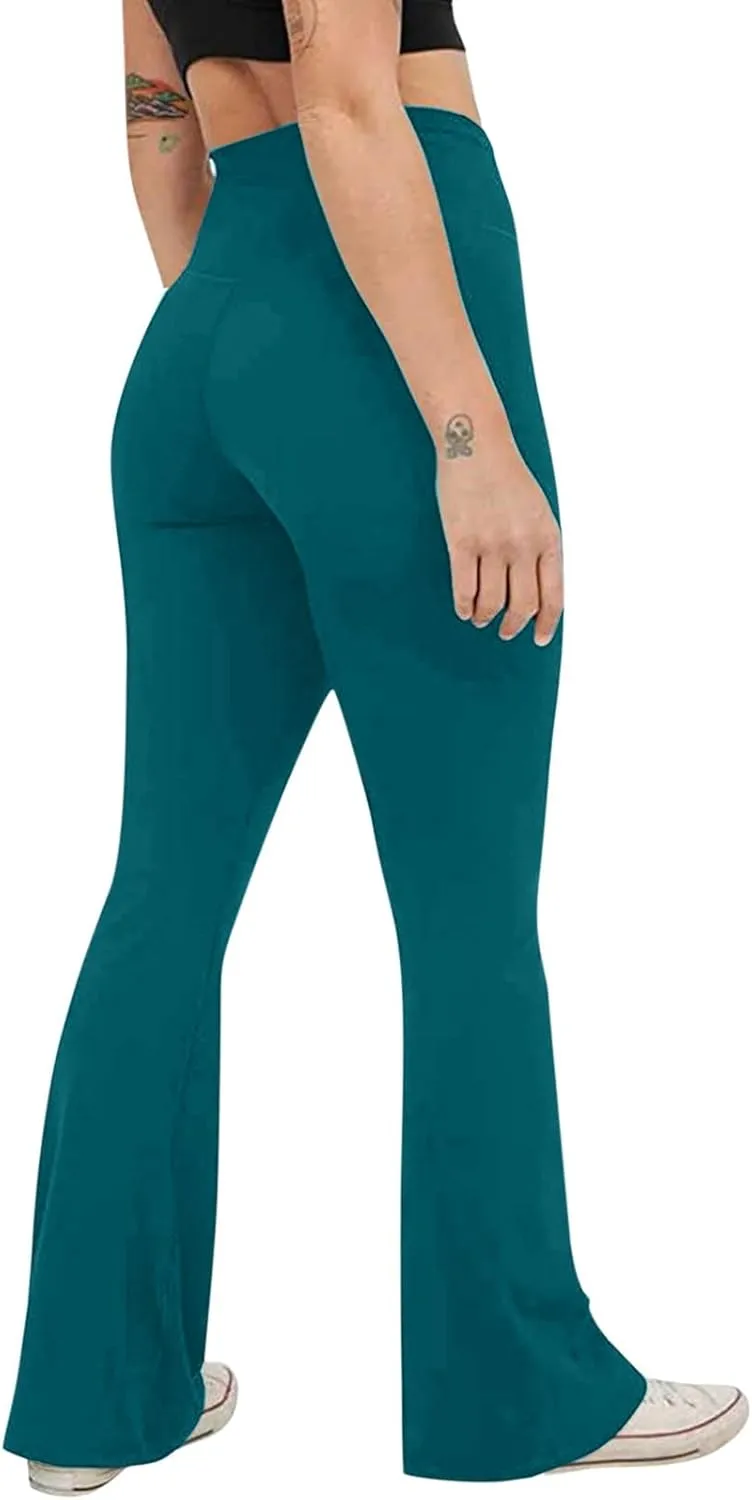 Yoga Pants Women Waist High Women's Yoga Casual Long Wide Palazzo Yoga Pants Flare Workout Gym Leggings Woman