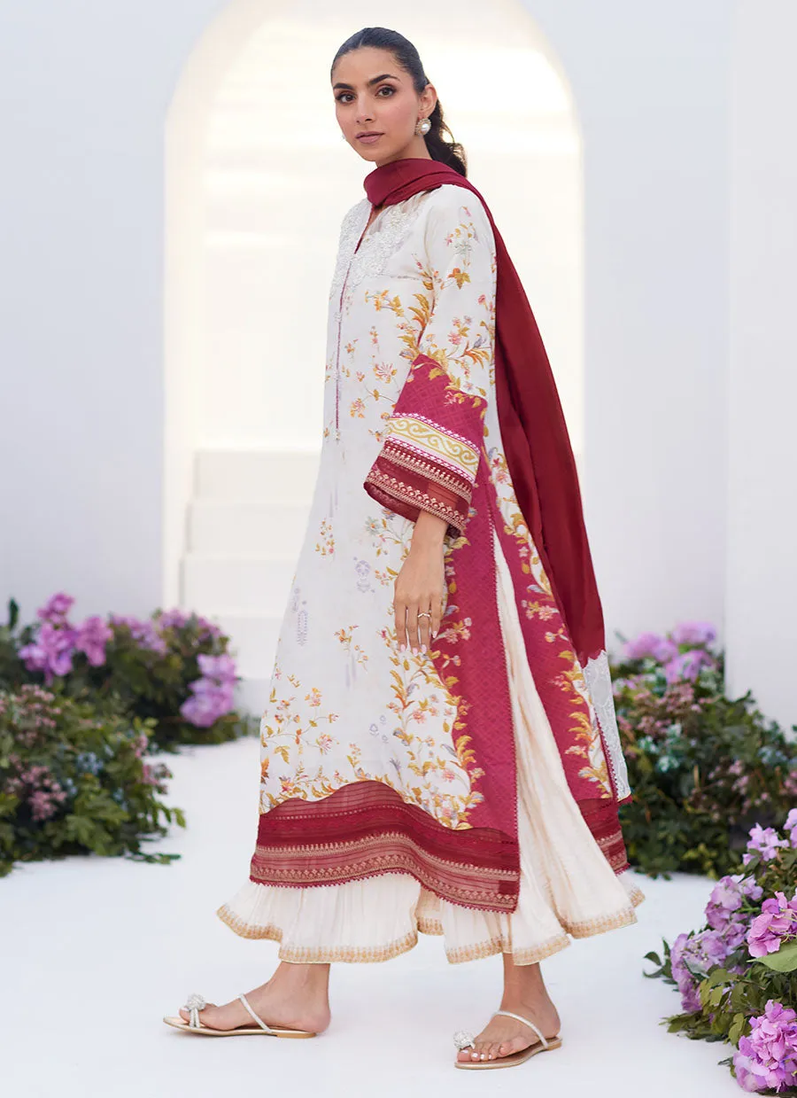 Zaza Prints '24 - Sangria Trellis Shirt And Dupatta