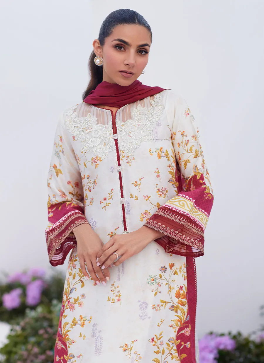 Zaza Prints '24 - Sangria Trellis Shirt And Dupatta