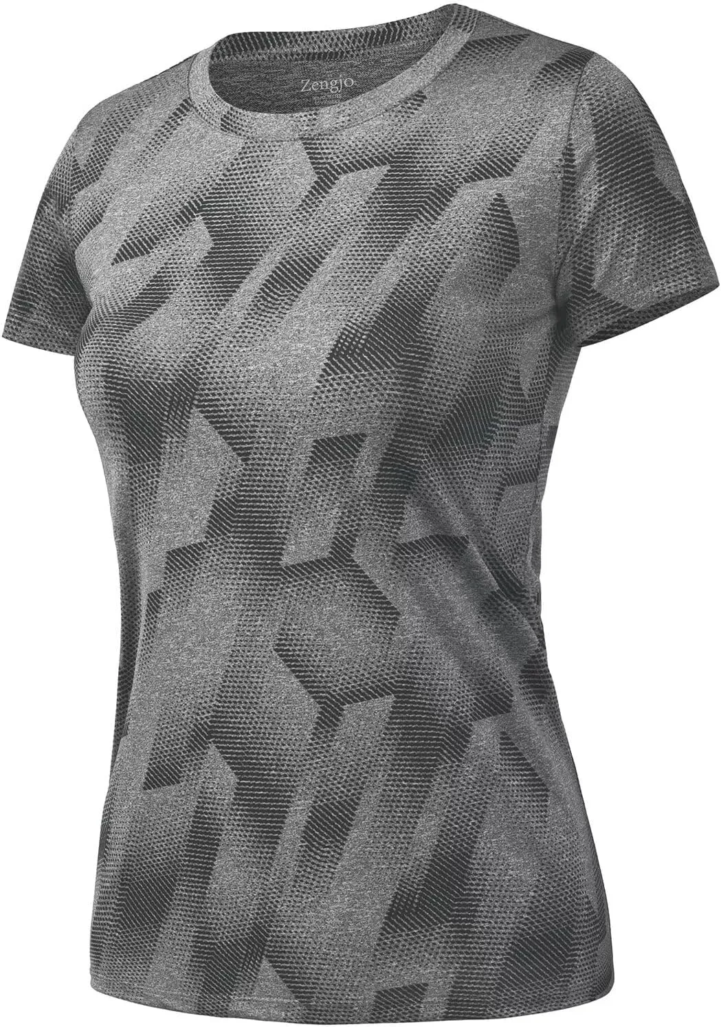 Zengjo Womens Workout Shirts Short Sleeve Quick Dry Athletic Running Yoga Exercise Tops Crewneck Activewear Tees Fitted